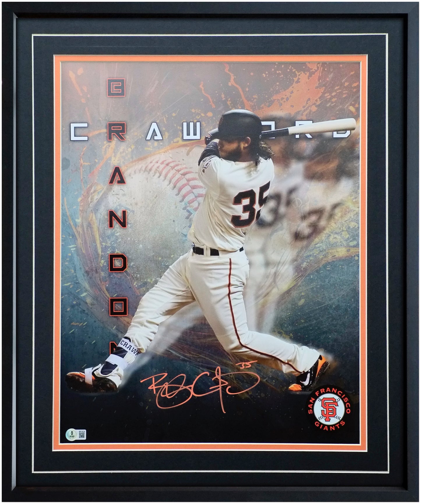 Brandon Crawford 16x20 Portrait Art – Signed & Authenticated
